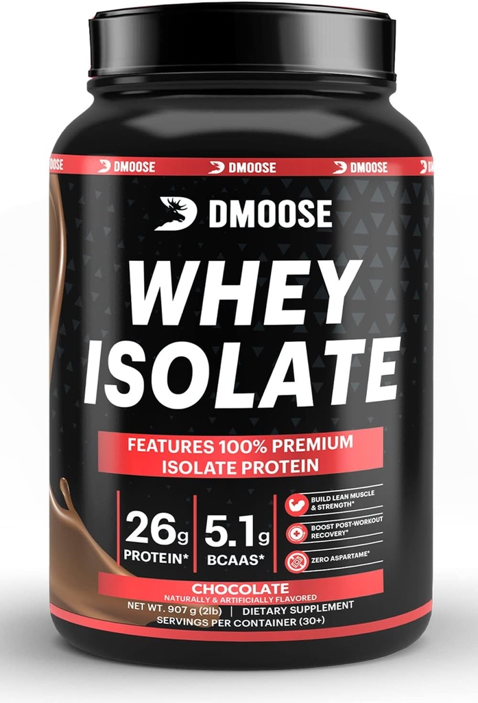 DMoose Whey Isolate אבקת חלבון I 26 גרם חלבון I 5.1g BCAAS I Gluten חינם אני עוזר לשמור על שריר Mass & Decrease Recovery Time I שוקולד & Vanilla I 30 משרתים