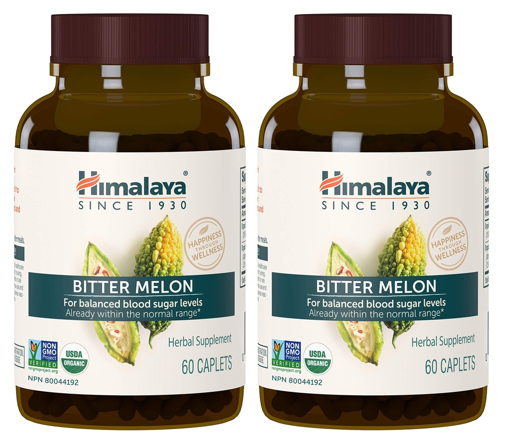 ההימלאיה אורגנית Bitter Melon - Herbal Glucose Metabolism Support - USDA אורגני, non-GMO, טבעוני, Gluten Free, Additive Free, 660 מ"ג, 60 קפסולות (Pack of 2)