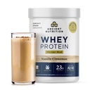 תזונה עתיקה Grass פד Whey חלבונים + שומן הפסד תערובת, Vanilla Cinnamon, 23g חלבונים, מקדם אובדן שומן ו Boost Metabolism, אורגני Regenerative A2 / A2 חלב חלבון,18 משרתות