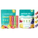 Venture Pal Sugar Free Electrolyte אבקת Packets - נוזל יומי הרביעי לשתות לערבב עבור הידרה מהירה & Party Recovery | 5 ויטמינים ו 7 אלקטרוליטים