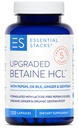 Essential Stacks Betaine HCL עם פפסין, Ox Bile, אורגני Gentian & הג'ינג'ר - Betaine hydrochloride תוסף ו- Digestive Enzymes, Bile & Bitters - Gluten, Milk & Soy Free (120 קפסולות)