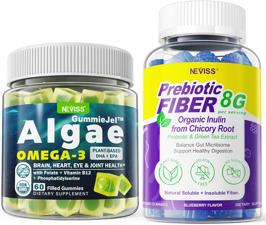 אומגה טבעונית 3 חניכיים 1000 מ"ג + Prebiotic סיבים חניכיים למבוגרים 8g
