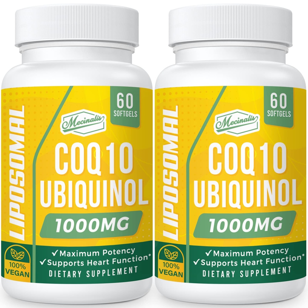1000 מ"ג Liposomal CoQ10 Softgels | Better Absorption CoQ10 Ubiquinol תוסף | Heart Function & Energy Production | Active Antioxidant Form of Vegan Coenzyme Q10 | Non-GMO | 120 Softgels