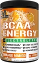 EVL BCAAs Amino Acids אבקת - BCAA אנרגיה טרום עבודה אבקה עבור שריר התאוששות Lean צמיחה ו Endurance - Rehydrating Post Workout Recovery לשתות עם 6 אלקטרוליטים - אורנג מנגו מנגו מנגו