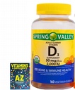 Spring Valley Vegetarian ויטמין D3 Gummies, 2000 IU, 50 mcg, 160 Ct+ Better Guide ויטמיןs תוסף ספר חינם (לא יכול למכור בנפרד)