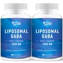 Liposomal GABA עם L-theanine 1200mg - 2 Pack High Bioavailable GABA תוספי, 120 קפסולות למבוגרים