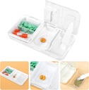 Toplive Portable 3in-1 Pill Cutter ו- Pill Grinder ו- Pill Holder, Accurate Easy Cutting, תרופות Crusher עבור גלולות גדולות, טבליות פיצול עבור מבוגרים ילדים, לבן