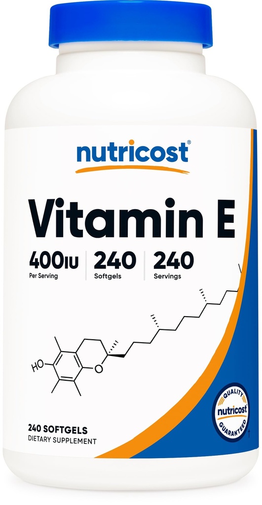 ויטמין E 400 IU, 240 קפסולות Softgel - Gluten Free, non-GMO