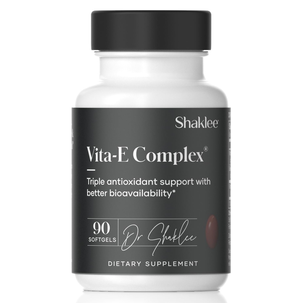 Shaklee - ויטמין E - תומך בלב, במוח ובבריאות הערמונית - Neutralizing הנזק שנגרם על ידי Free Radicals Vita-E® 400 IU טבליות עם Selenium ו Grape Seed Extractd - 90 Softgels