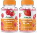 Magnesium + Melatonin 20 מ"ג, חניכיים בונדלה - גדול Tasting, ויטמין תוסף, Gluten Free, GMO חינם, Chewable Gummymymy