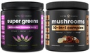 NutraChamps Super Greens Antioxidant & Super Mushrooms: המוח האולטימטיבי, Gut & Body Boost