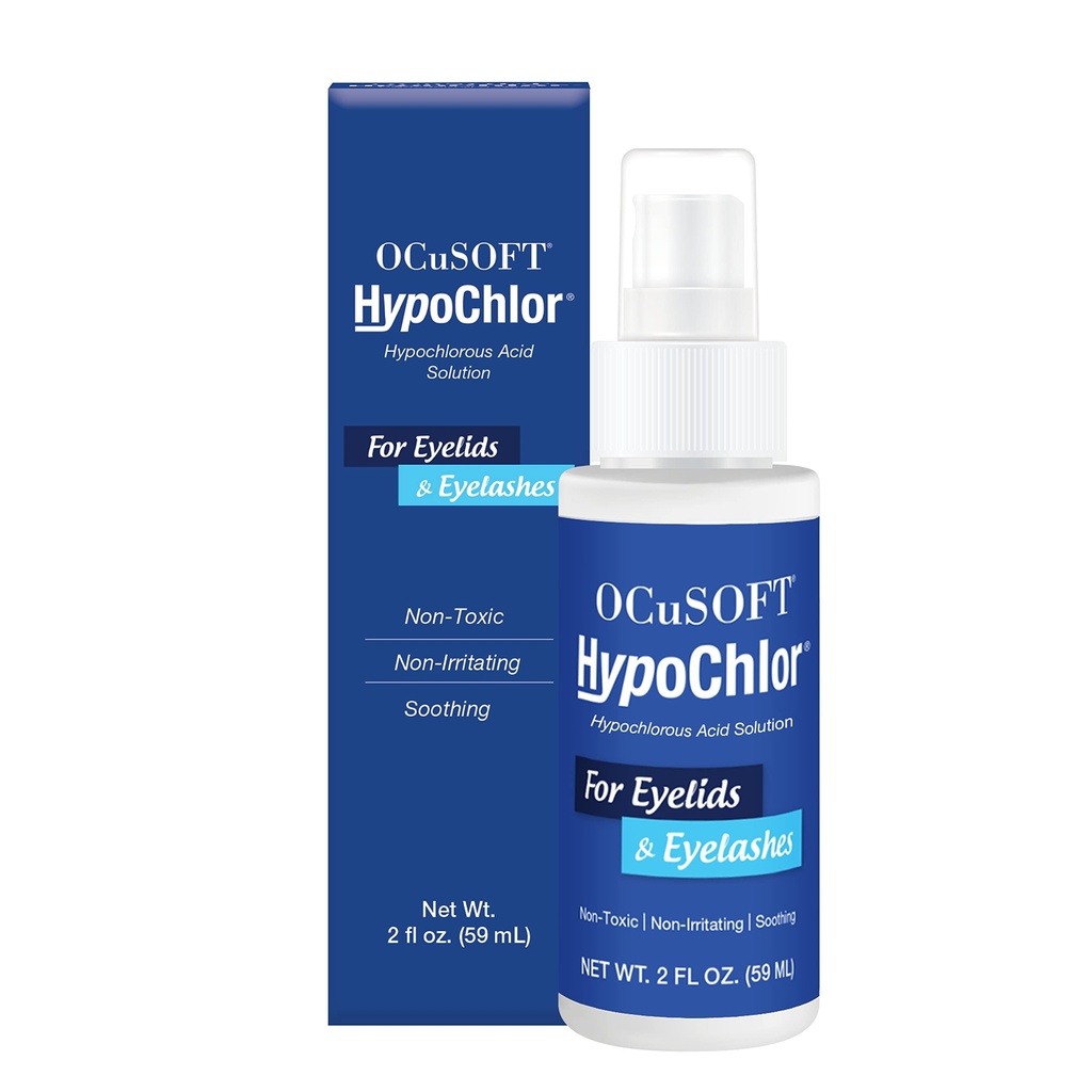 OCuSOFT HypoChlor Spray - Non-Irritating Hypochlorous Acid Spray & Eyelid Cleanser פתרון להסרת שמן & Debris 2 fl oz