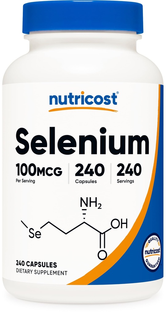תוספי מזון זול Selenium 100mcg, 240 קפסולות, גלוקוז צמחוני,ten Free & non-GMO
