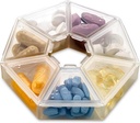 MEDca Weekly PillPSKer Clear 7-Sided Pillתזכורתer, Hexagon Shaped