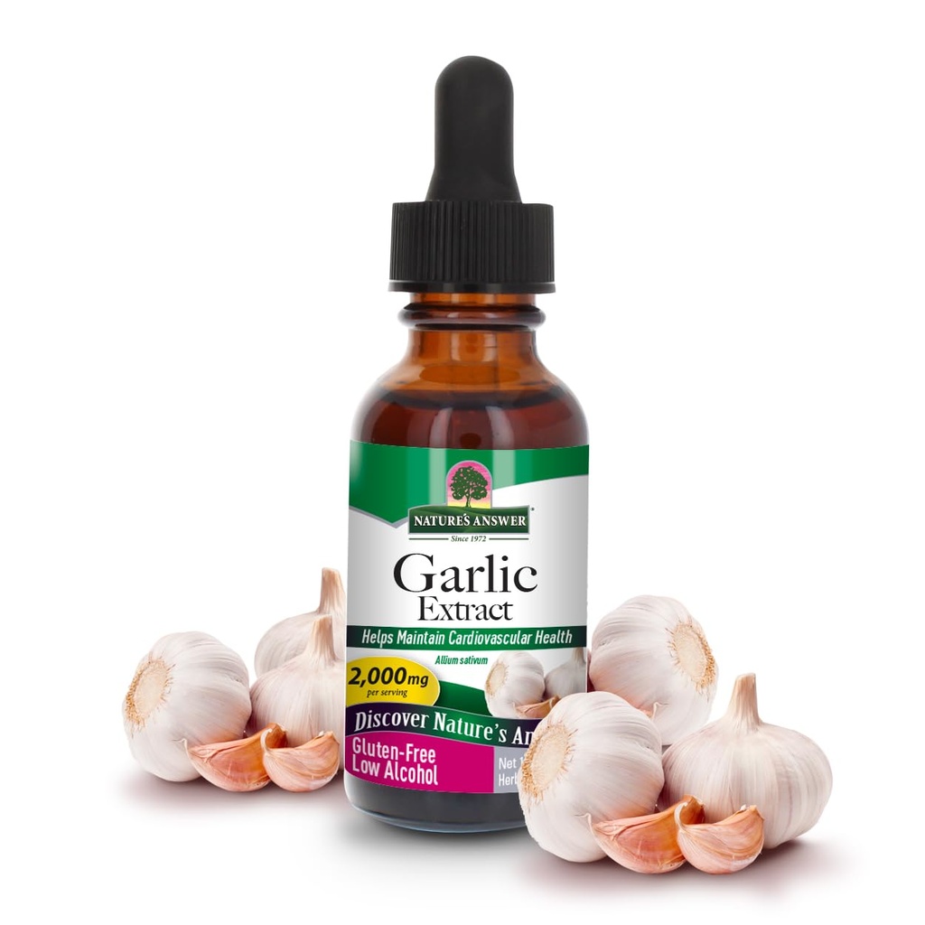 מקור: Nature's answer Garlic Extracting | קידום בריאות כללית ו- Well-Being | Made with Low Organic Alcohol