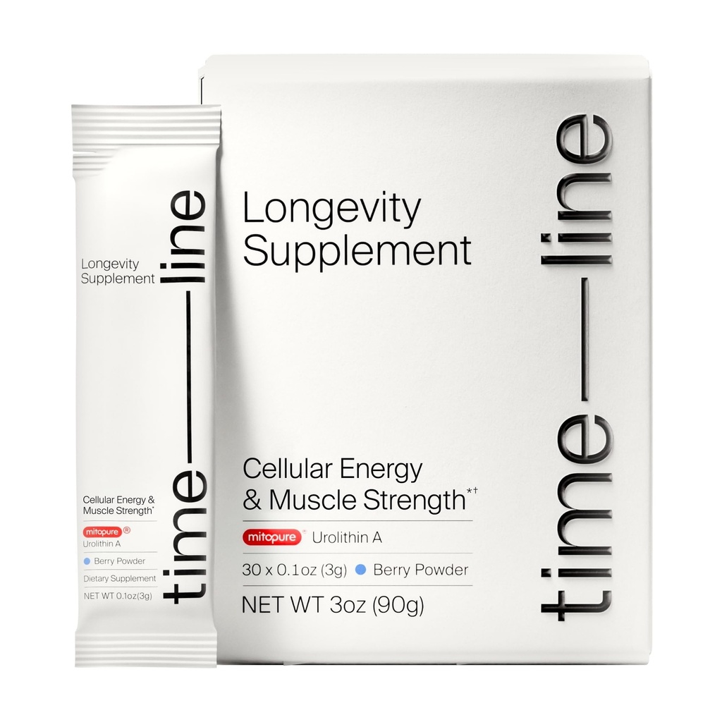 Timeline Mitopure Urolithin A תוסף אבקה - תמיכה קלינית פרובנס עבור הזדקנות בריאה והתחדשות סלולרית - Mitoceutical עבור תמיכה שרירים ו Longevity
