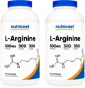 חומרים מזינים L-Arginine 500 מ"ג, 300 קפסולות (2 בקבוקים)