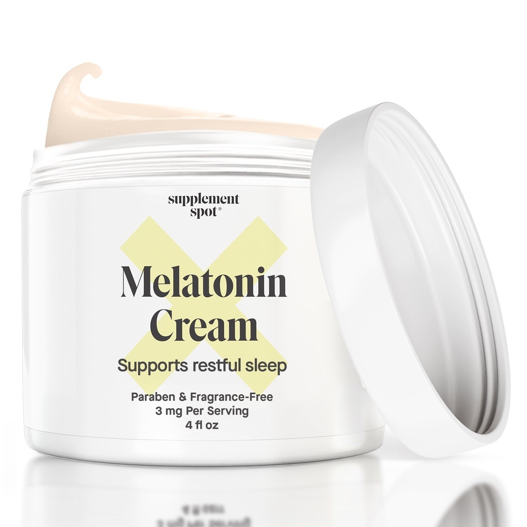 Melatonin Cream for Restful Sleep - Melatonin Sleep תוסף איפוס שעון גוף ביולוגי - Paraben, Smell-Free to Lose Fine Lines & Wrinkles - Natural Sleep Cream (4 oz)