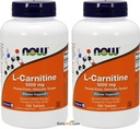 Now Foods L- Carnitine Tartrate 1000 מ"ג, 100 טבליות (Pack of 2)