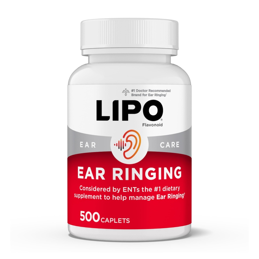 Lipo-Flavonoid Plus Tinnitus הקלה - דוקטור-Recommended for Ringing Ears - Clinically-Proven לימון Bioflavonoid מורכב עם ויטמינים C, B1, B2, B6, B12, & Calcium - 500 Capletslets