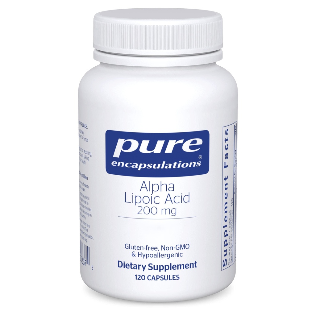 Pure Encapsulations Alpha Lipoic Acid 200 מ"ג - 200 מ"ג ALA - Liver & Antioxidant תמיכה * עבור Nerve Health & Carb Metabolism - טבעוני & non-GMO תוסף - 120 קפסולות