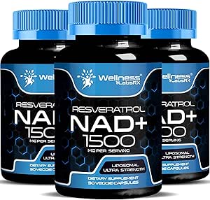 טוב LABSRX NAD תוסף, 1500 מ"ג - Liposomal NAD+ תוספת עם Resveratrol, NAD פלוס Boosting - תמיכה בריאות סלולרי והזדקנות בריאה - אולטרה כוח קפסולות, ארה"ב Made - 3 Pack