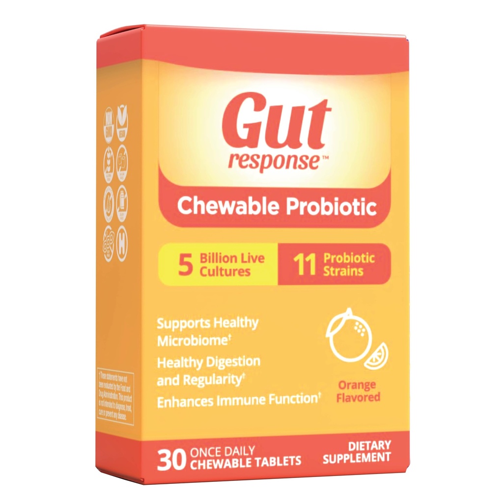Probiotic for Men & Women, Slows Down Digestive Aging, Boosts Immune System, Non-GMO, Gluten Free & Soy Free, 5 מיליארד CFU, 30 טבליות Chewable, Orange Flavor