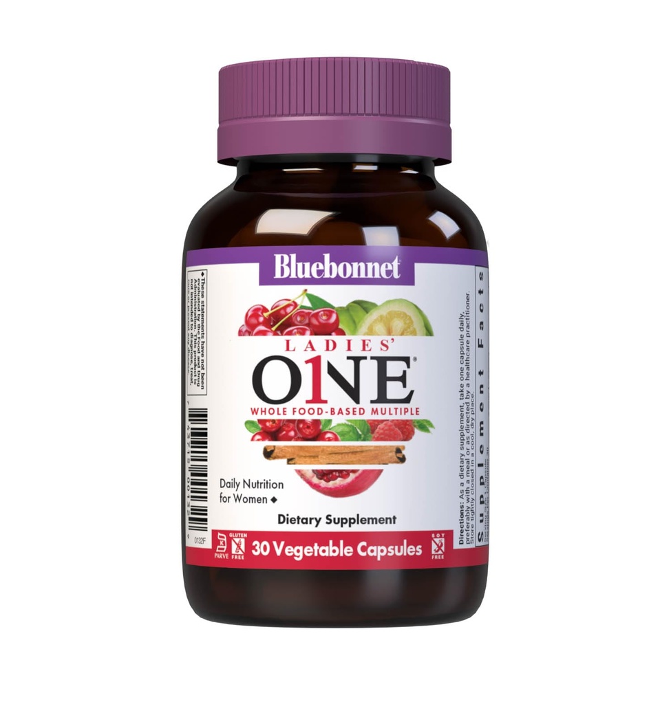 Bluebonnet Nutrition Ladies One Organic קפסולת, Whole Food Multiple, K2, Energy, Vitality, non-GMO, Gluten, Soy & Milk Free, כשר, 1 חודשים אספקה, Light Grey, 30 Count