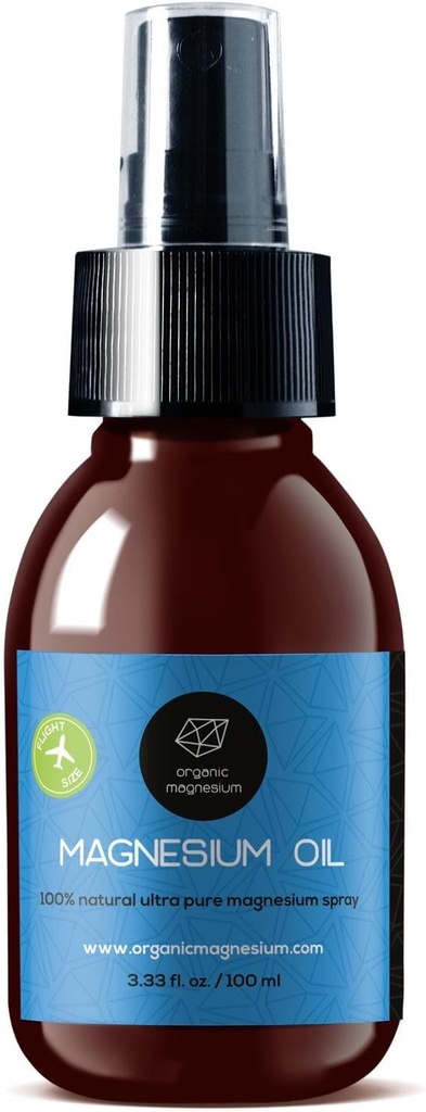 Magnesium Spray Oil - 100% טהור מגנזיום Chloride עבור מזרקת הים זצ'סטין העתיקה; מושלם עבור ספורט, מרגיע ושינה | למבוגרים ולילדים (3,33 oz)