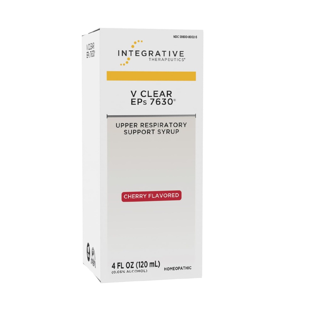Integrative Therapeutics V Clear EPs 7630 - תמיכה בהפרעה מגרון, Nasal & Bronchial Irritations - High Respiratory & Lung Support in Common for Children and Adults - Cherry, 4 ozozzal & Bronchial Irritations