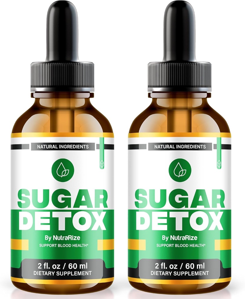 NutraRize (2 Pack) סוכר Detox טיפות, SugarDetox Drops, 21 ימים סוכר Detox Challenge, All-Natural נוזל ניקוי עבור מתחילים, Premium Blood Formula Gotas ביקורות (60 משרתים)