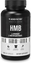 Jacked Factory Essentials HMB קפסולות - תוספי HMB לגידול שרירי Lean, מניעת הפסקת שרירים במהלך Calorie-Deficits, & Enhancing שריר התאוששות - 120 קפסולות Veggie