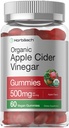 Horbäach אורגני Apple Cider Vinegarmies | 60 חניכיים | טבעוני, non-GMO & Gluten-Free תוסף | USDA אורגני ACV | Apple Flavor