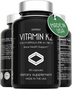 ויטמין K2 קפסולות 100 mcg - ויטמין K Complex MK-7 & MK-60-4 קפסולות - VIT K2 2 ב 1 פורמולה גבוה תוספת MK7 MK4 - Made in USA - טבעוני & Non-GMO