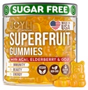 Joyli Superfruit Gummies - Sugar-Free Fruit Multivitamin Gummies for Adults - Natural Gummy Vitamins for Women & Men with Goji, Elderberry, Vitamins A, C, D & E - Supports Immunity, Digestion & Energy