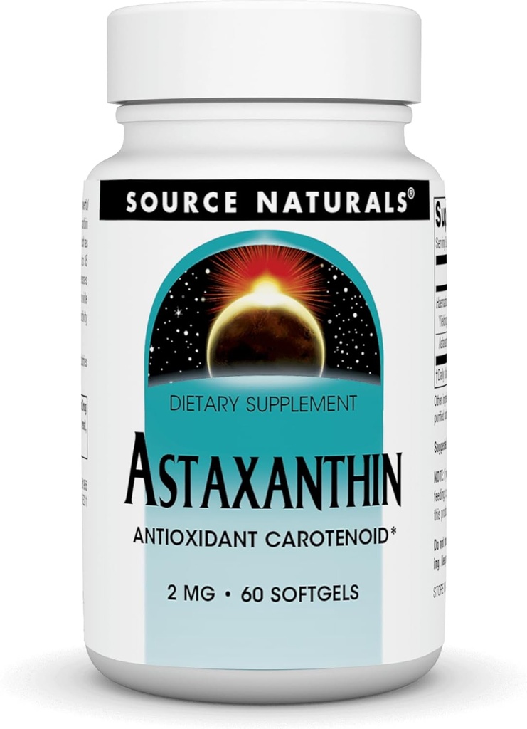 מקור: NATURALS Astaxanthin 2 Mg Soft Gel, 60 Count
