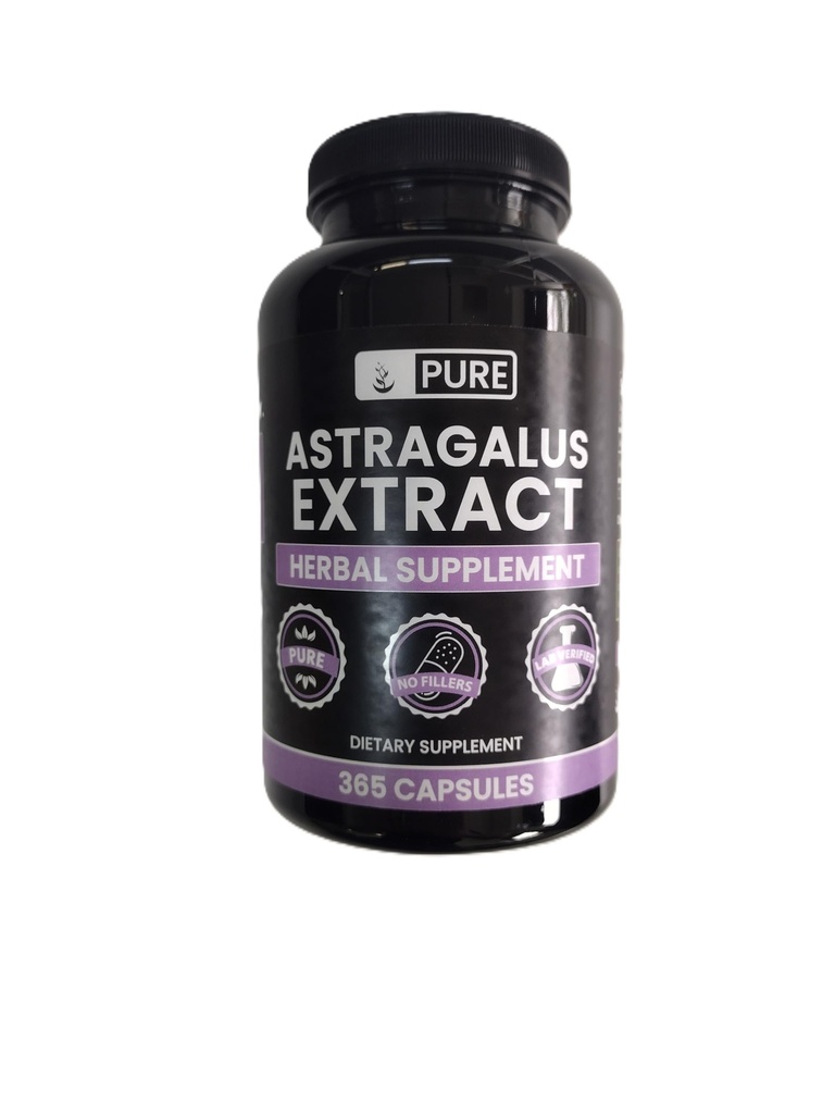 Astragalus (365 קפסולות) No Magnesium Or Rice Fillers, Always Pure, Lab מאומת
