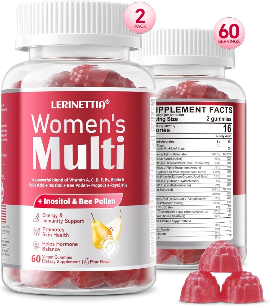 50+ Multivitamins, Multivitamin לנשים עם ויטמין A, C, D3, E ו- Zinc, Sugar Free 120 Count