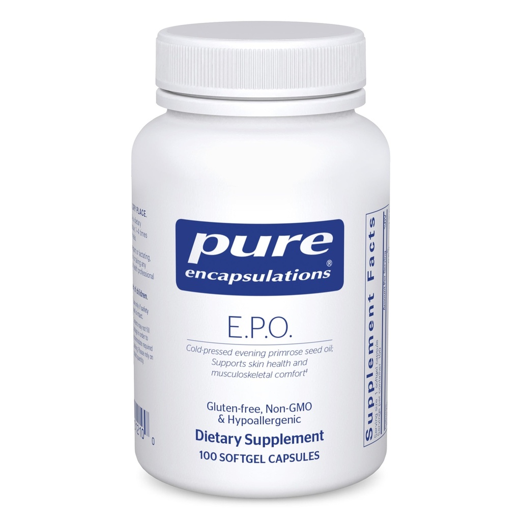 תכונות טהורות E.P.O. (אפילו שמן פרירוז) | Hypoallergenic Dietary Supplementing 9% GLA | 100 Softgel כמוסות