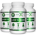 Genex Formulas Lions Mane תוסף עם 100% Lions Mane Extract (3 Pack) - Nootropics Brain Support תוסף עבור Brain Boost, Focus, בהירות נפשית, אנרגיה טבעית, 1000 מ"ג / שימור - (360 קפסולות)