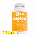 Zippi אומגה 3-6-9 Camelina Softgels - Plant Based אומגה 3-6-7-9 Fatty Acid תוספת. מסייע לתמוך במוח, חי, Cardiovascular, Immunity ותפקוד משותף
