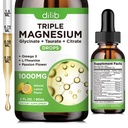 מגנזיום נוזלי Glycinate תוסף 1000 מ"ג, Calm Magnesium Citrate, Turate טיפות עם אומגה 3, Zinc, Ashwagandha, L-theanine, Chamomile for Sleep, Mood, Stress Relief, Bone, Lemonor, Lemon Flavor