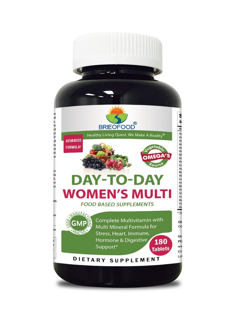Briofood, Day-to-Day Food Based Women's Multi (180 טבליות) עם אומגה מקור ירקות
