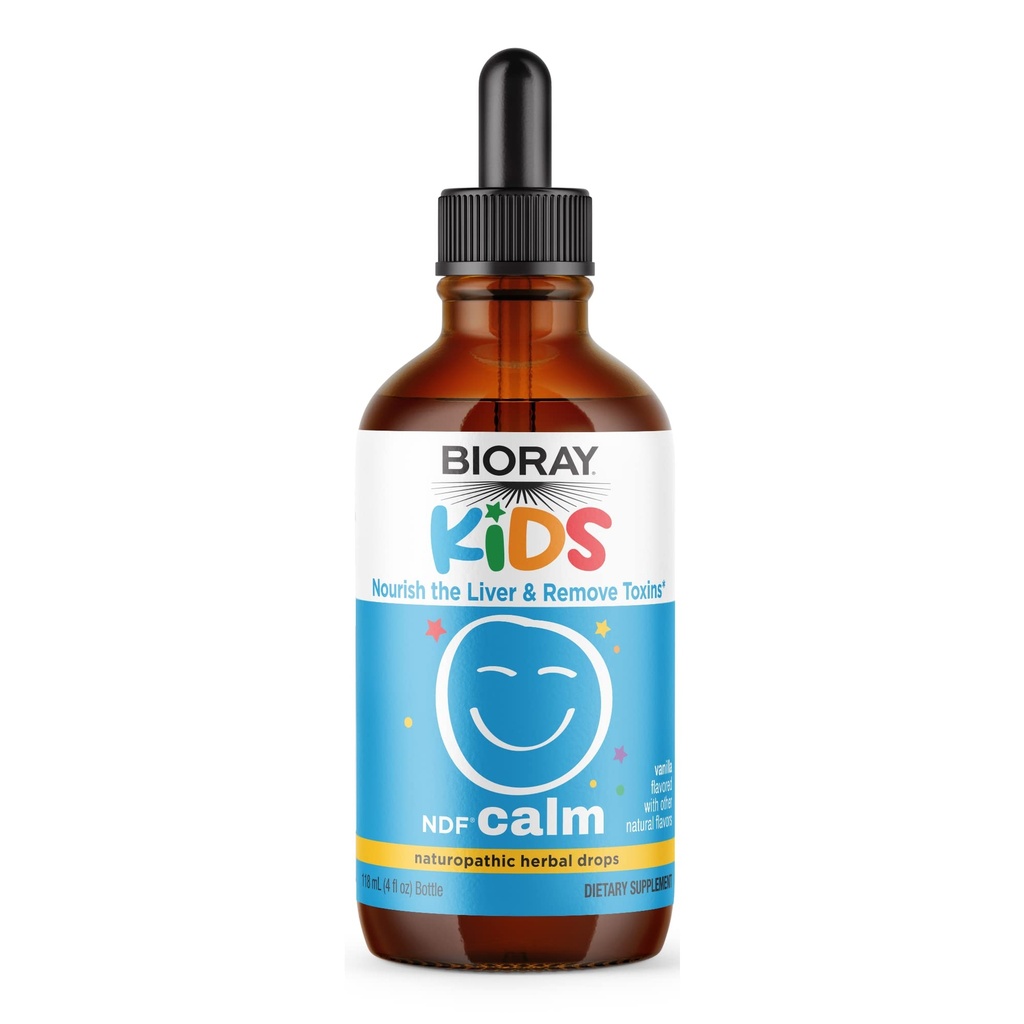 BIOרי ילדים NDF Calm, Vanilla - 4 fl oz - Nourish the Liver & Remove Toxins - Non-GMO, טבעוני, Gluten Free - 2-4 חודשים אספקה