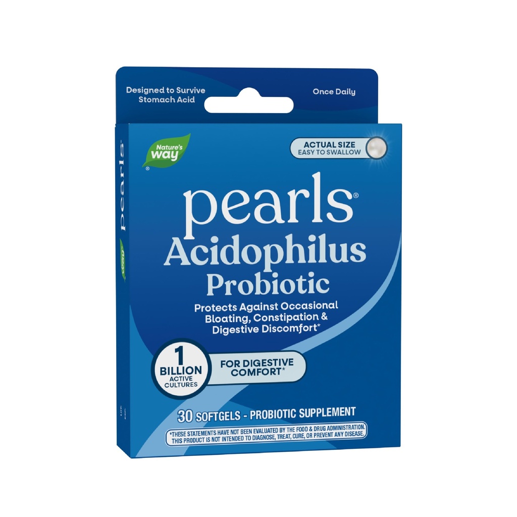 דרכו של הטבע Acidophilus Probiotic Pearls, תומך ב- Digestive Balance & Gut Health, להפחית את ההסכמה האומרתנית ו- Bloating*, 1 מיליארד תרבויות, 30 Softgels
