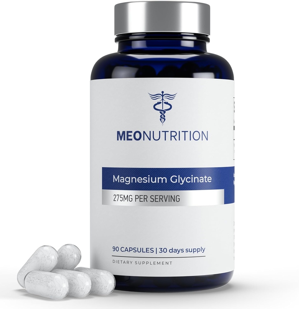 Magnesium Glycinate 275 מ"ג לשרת | 90 קפסולות טבעוניות | Non-GMO, Gluten-Free, Gentle On Digestion | Supports Sleep, Heart & Bone Health | Made in USA