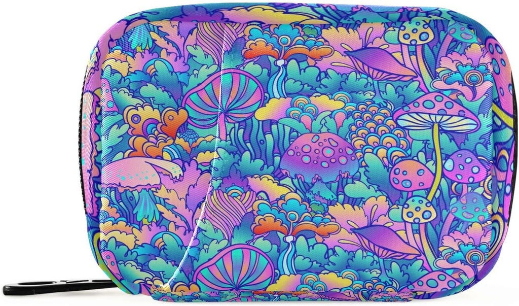 Mushroomful Pill Box 7 Day Pill Case Travel Pill Productionser Bag with Zipper Portable Weekly תוסף ל-Holder Pouch Bag