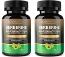 Berberine 1300 מ"ג עם ייצור תה ירוק, Resveratrol, Red Yeast Rice & CoQ10 - 13-in-1 Immune Health, תמיכה מטאבולית טבעית - 60 קפסולות - non-GMO, מעבדה נבדק - 2 Pack