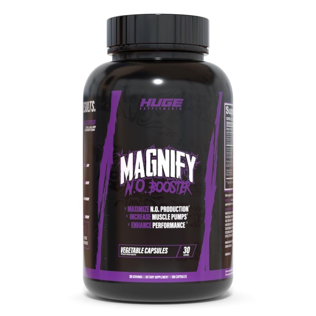 תוספי ענק Magnify Pills & Nitric Oxide Booster, לשפר את משאבות השרירים, Fullness & Vascularity, Science-Backed Ingredients - NO3-T Nitrates, Agmatine Sulfate, VasoDrive-AP (180 קפסולות)