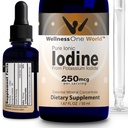 בריאות One Iodine Drops for Thyroid Support - תוסף מהיר של נוזל Iodine מ Potassium Iodide - גדול עבור Immunity & Cognition & Maximize Iron Absorption - 1.67 floz